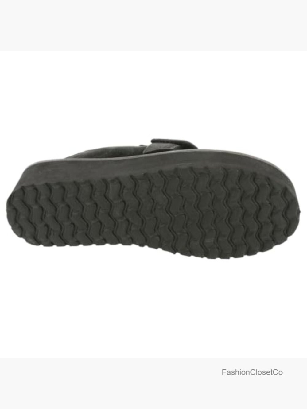 Suede Slip-On Mule with Buckle Strap Detail, Platform Heel - Picture 3 of 6